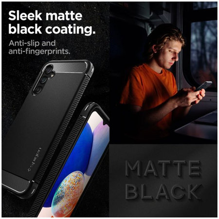 Spigen - Ovitek Rugged Armor za Samsung Galaxy A14 4G, Matte Black