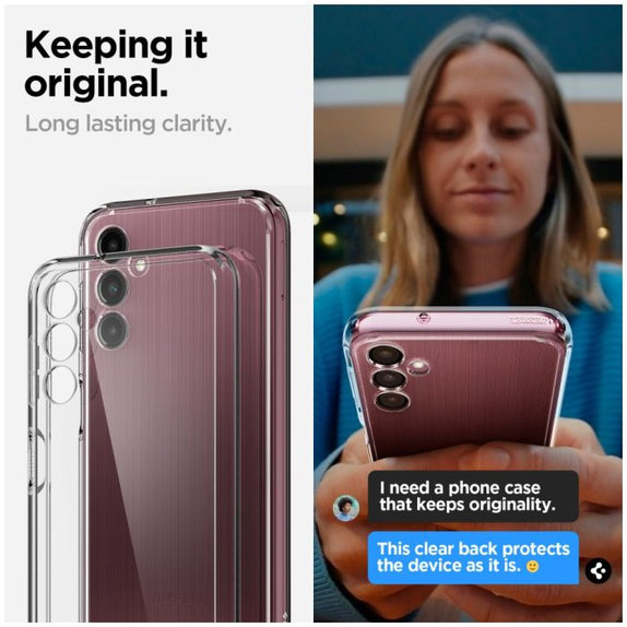 Spigen - Ovitek Liquid Air za Samsung Galaxy A14 5G, Crystal Clear