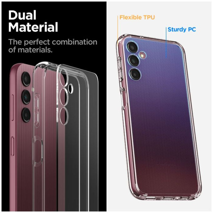 Spigen - Ovitek Liquid Air za Samsung Galaxy A14 5G, Crystal Clear