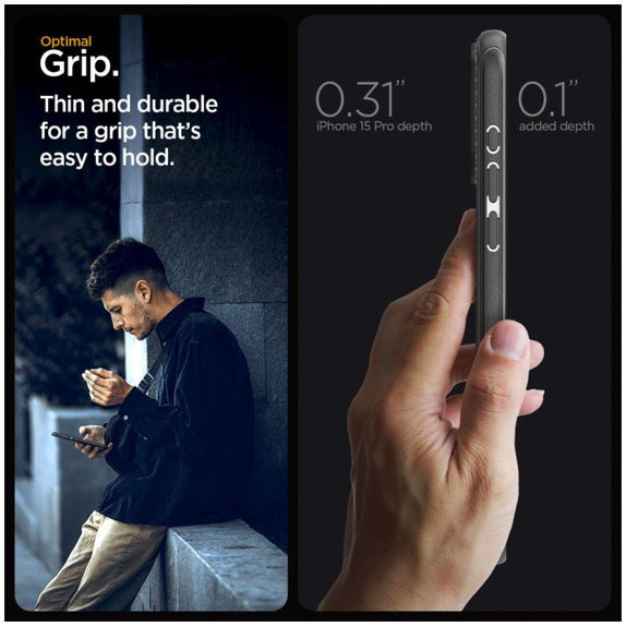 Spigen - Ovitek Mag Armor z MagSafe za iPhone 15 Pro, Matte Black