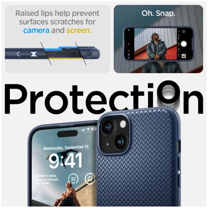 Spigen - Ovitek Mag Armor z MagSafe za iPhone 15, Navy Blue