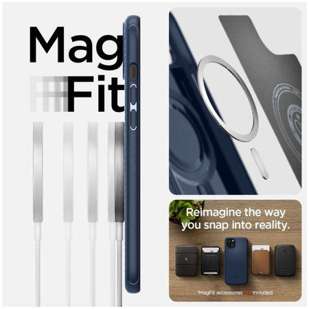 Spigen - Ovitek Mag Armor z MagSafe za iPhone 15, Navy Blue