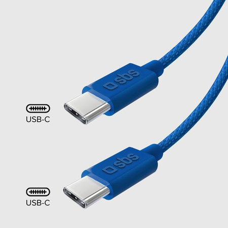 SBS - Kabel USB-C/USB-C, 60W, PD, 1.5m, modra