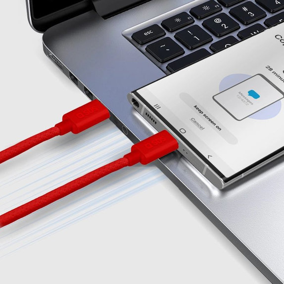 SBS - Kabel USB-C/USB-C, 60W, PD, 1.5m, rdeča