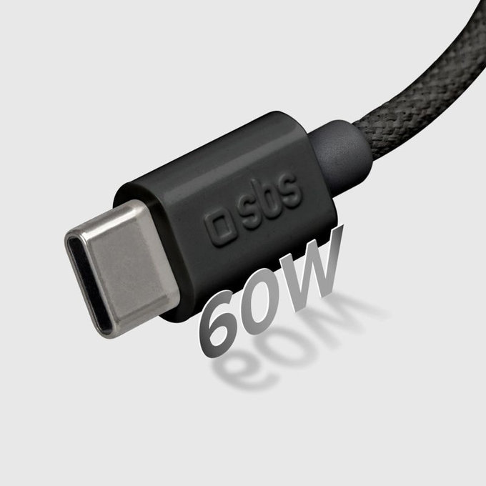 SBS - Kabel USB-C/USB-C, 60W, PD, 1.5m, črna