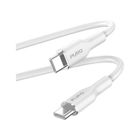 PURO - USB-C Kabel / USB-C, 60W, Soft, 1,5 m, bela