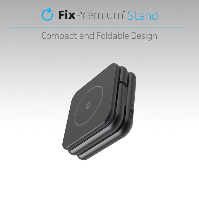 FixPremium - Zložljivo stojalo z MagSafe, črno
