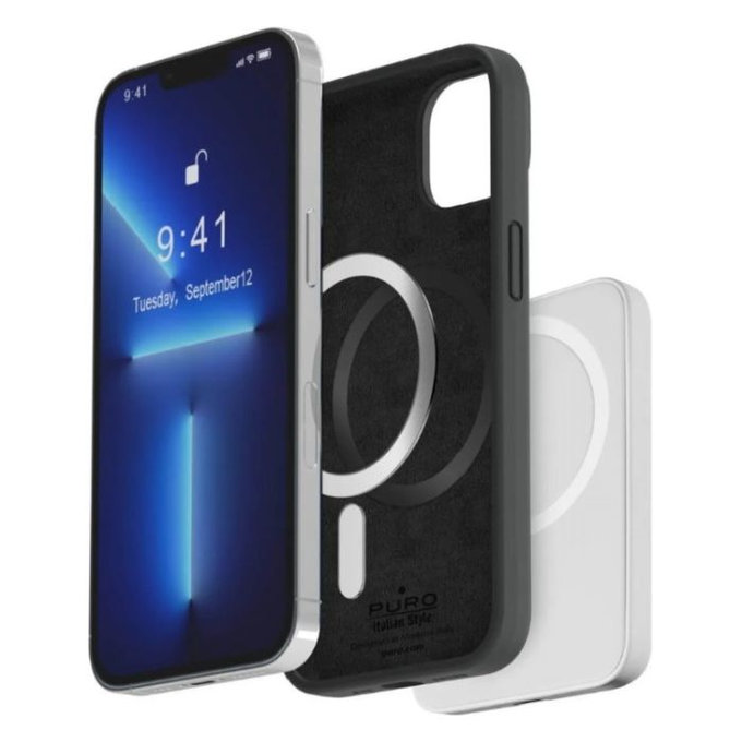 PURO - Ovitek ICON MAG z MagSafe za iPhone 14 / 13, črna