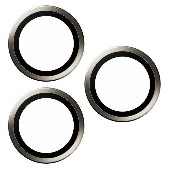 Zaščita objektiva kamere Hoops za iPhone 15 Pro/15 Pro Max, Natural Metal, PanzerGlass