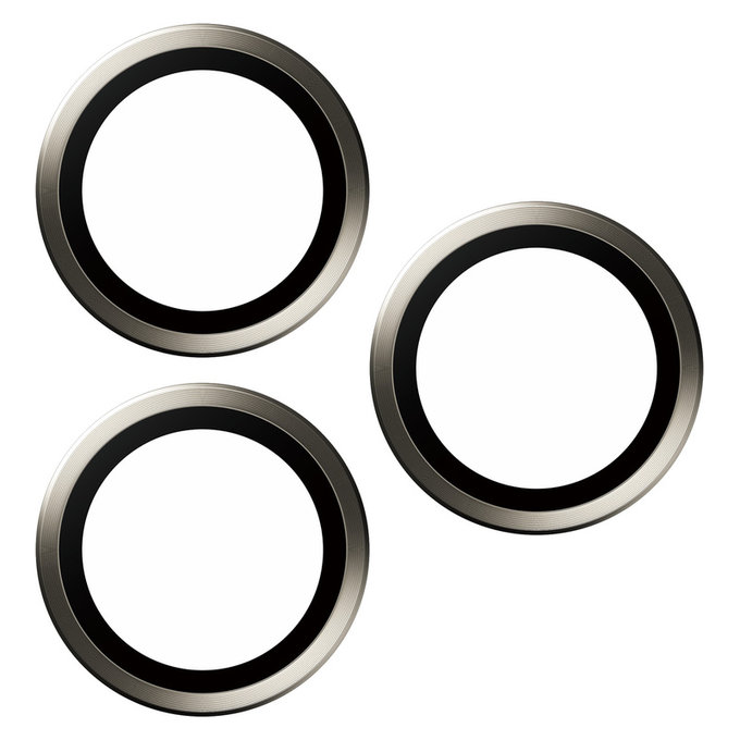 Zaščita objektiva kamere Hoops za iPhone 15 Pro/15 Pro Max, Natural Metal, PanzerGlass