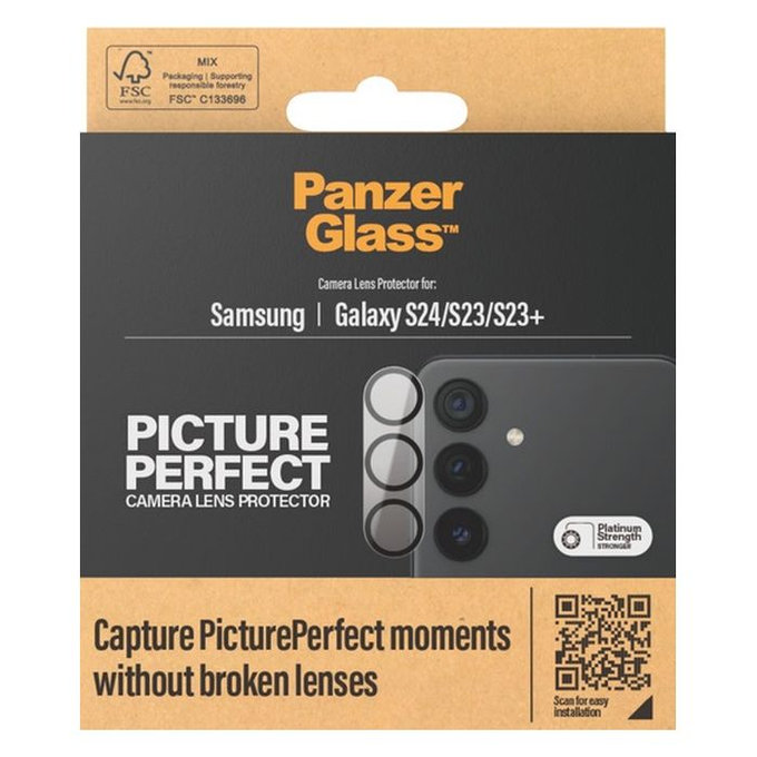 PanzerGlass - Zaščitni Ovitek za Objektiv Kamere PicturePerfect za Samsung Galaxy S23, 23+ in 24, črn
