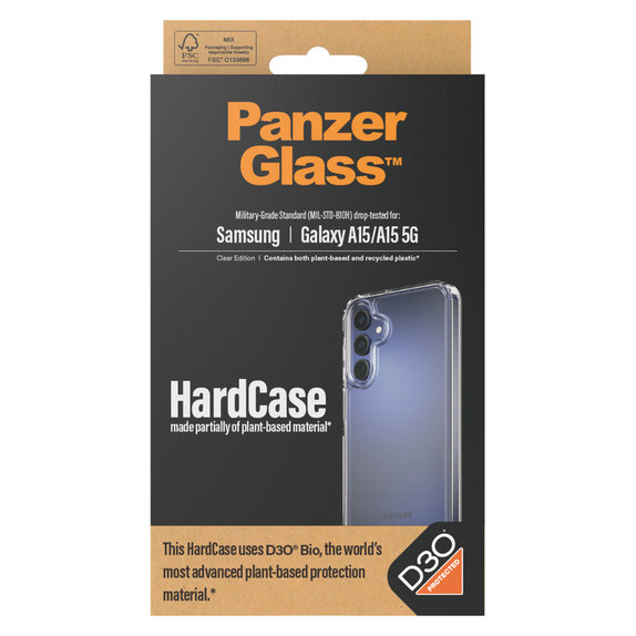 Ovitek HardCase D3O za Samsung Galaxy A15/A15 5G, Prozorna, PanzerGlass