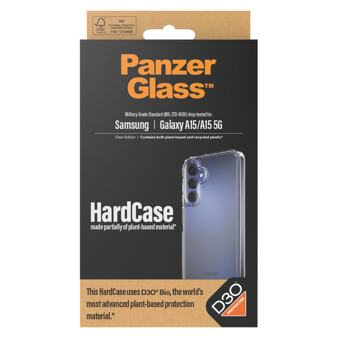 Ovitek HardCase D3O za Samsung Galaxy A15/A15 5G, Prozorna, PanzerGlass