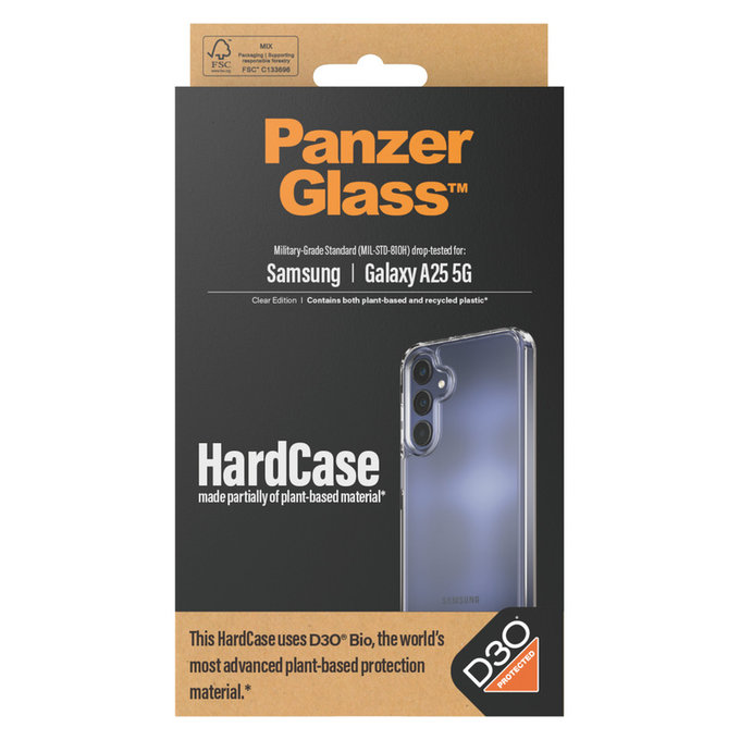 Ovitek HardCase D3O za Samsung Galaxy A25 5G, Prozorna, PanzerGlass
