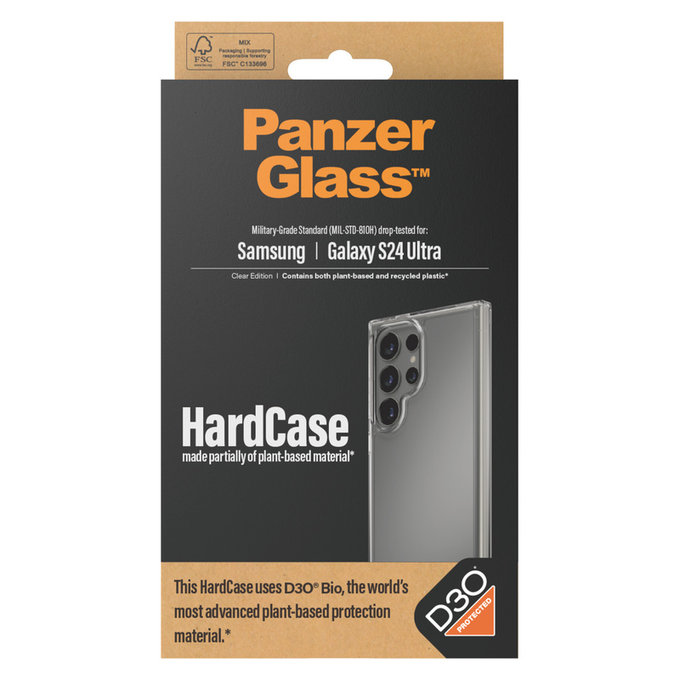 Ovitek HardCase D3O za Samsung Galaxy S24 Ultra, Prozorna, PanzerGlass