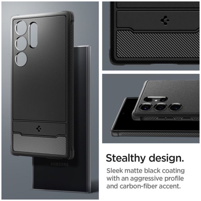 Spigen - Ovitek Rugged Armor za Samsung Galaxy S24 Ultra, Matte Black