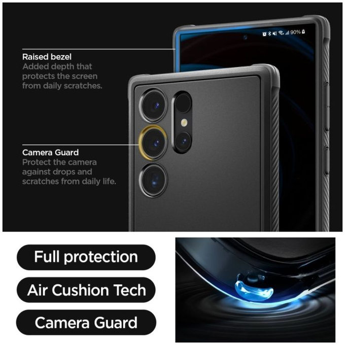 Spigen - Ovitek Rugged Armor za Samsung Galaxy S24 Ultra, Matte Black