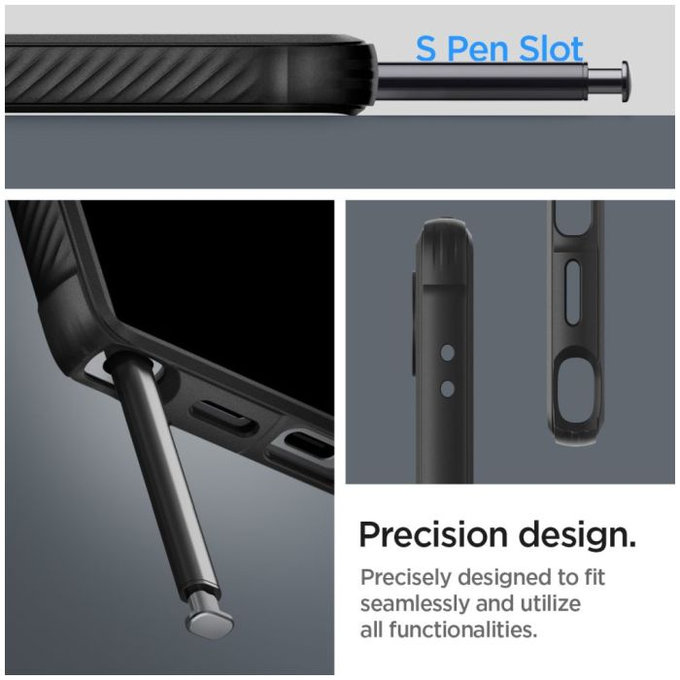 Spigen - Ovitek Rugged Armor za Samsung Galaxy S24 Ultra, Matte Black