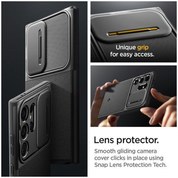 Spigen - Ovitek Optik Armor za Samsung Galaxy S24 Ultra, črna