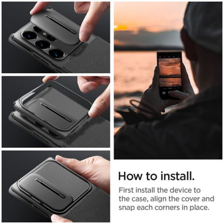Spigen - Ovitek Optik Armor za Samsung Galaxy S24 Ultra, črna