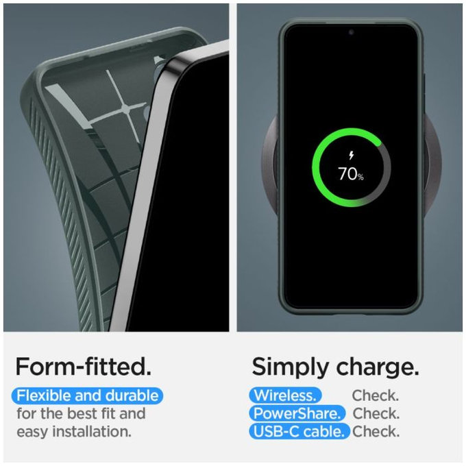 Spigen - Ovitek Liquid Air za Samsung Galaxy S24, Abyss Green