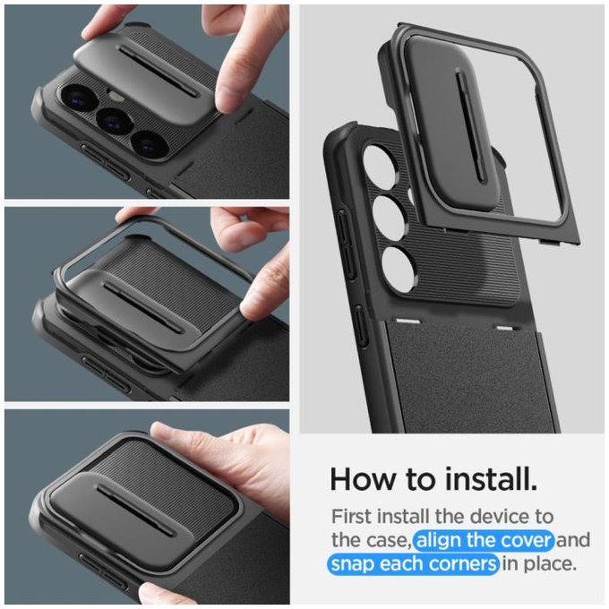 Spigen - Ovitek Optik Armor za Samsung Galaxy S24, črna