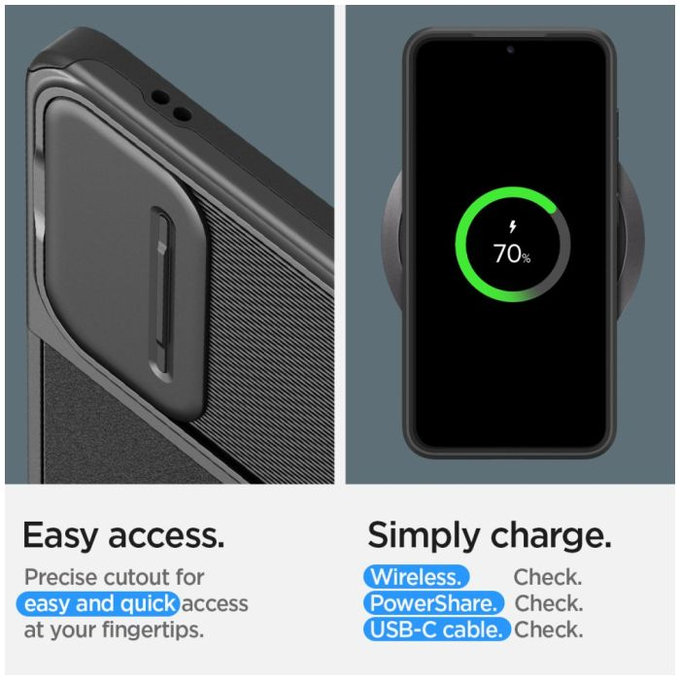 Spigen - Ovitek Optik Armor za Samsung Galaxy S24, črna