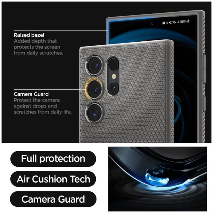 Spigen - Ovitek Liquid Air za Samsung Galaxy S24 Ultra, Granite Grey