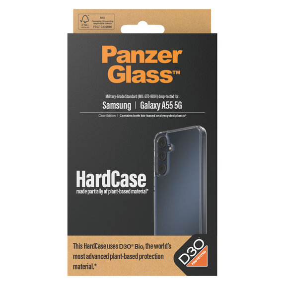 Ovitek HardCase D3O za Samsung Galaxy A55 5G, Prozorna, PanzerGlass
