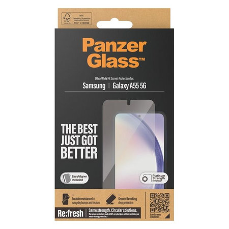 PanzerGlass - Kaljeno steklo Re:fresh UWF z aplikatorjem za Samsung Galaxy A55 5G, črna
