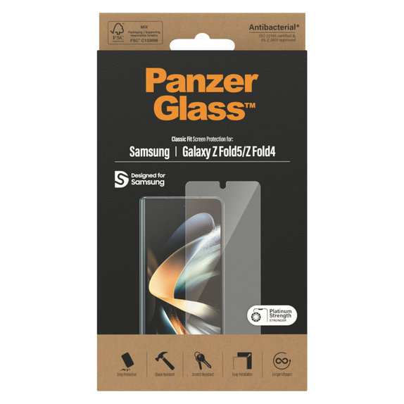 Kaljeno steklo AB za Samsung Galaxy Z Fold5/Z Fold4, Prozorna, PanzerGlass