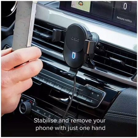 SBS - Nosilec za Avto Gravity z Brezžičnim Polnjenjem, 10W, črna