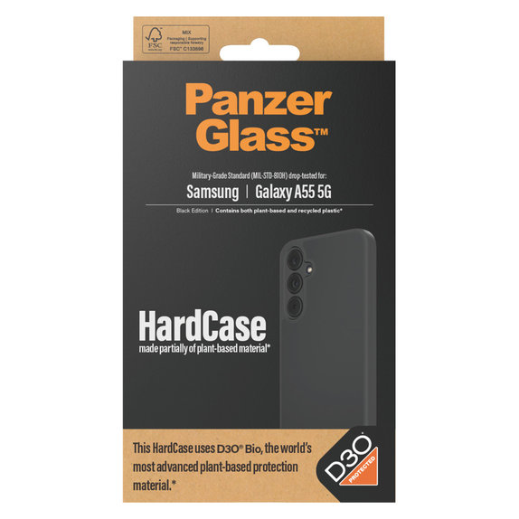 Ovitek HardCase D3O za Samsung Galaxy A55 5G, Črna, PanzerGlass