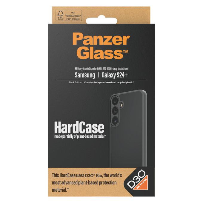 Ovitek HardCase D3O za Samsung Galaxy S24+, Črna, PanzerGlass