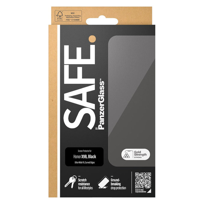 Kaljeno steklo UWF za Honor Magic6 Lite, Črna, SAFE by PanzerGlass