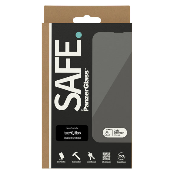 Kaljeno steklo UWF za Honor 90, Črna, SAFE by PanzerGlass