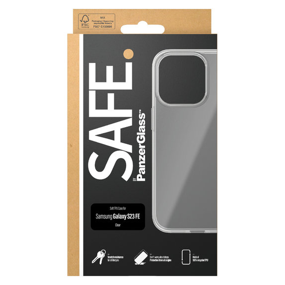 Ovitek TPU za Samsung Galaxy S23 FE, Prozorna, SAFE by PanzerGlass