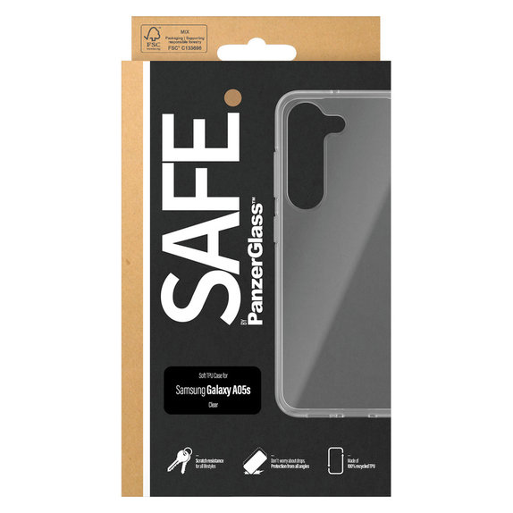 Ovitek TPU za Samsung Galaxy A05s, Prozorna, SAFE by PanzerGlass