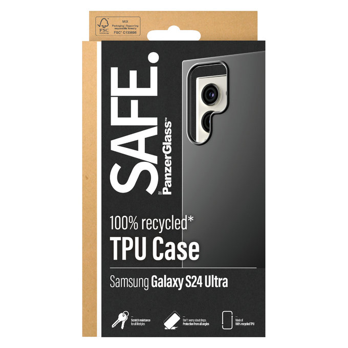 Ovitek TPU za Samsung Galaxy S24 Ultra, Črna, SAFE by PanzerGlass