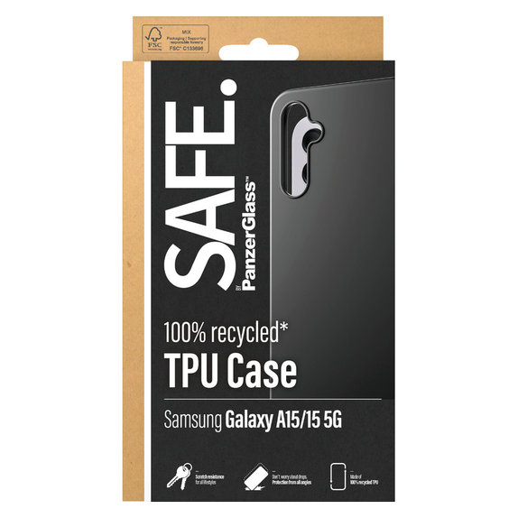 Ovitek TPU za Samsung Galaxy A15/A15 5G, Črna, SAFE by PanzerGlass