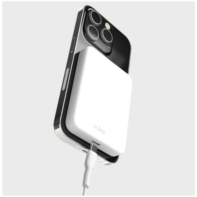 PURO - MagSafe PowerBank 4200 mAh 5W, USB-C, bela