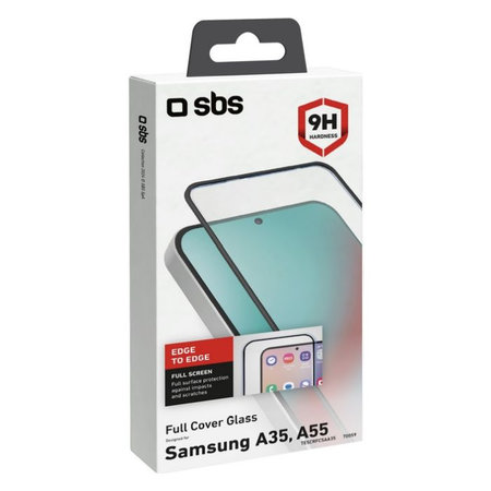 SBS - Kaljeno steklo Full Cover za Samsung Galaxy A35 a A55 5G, črna