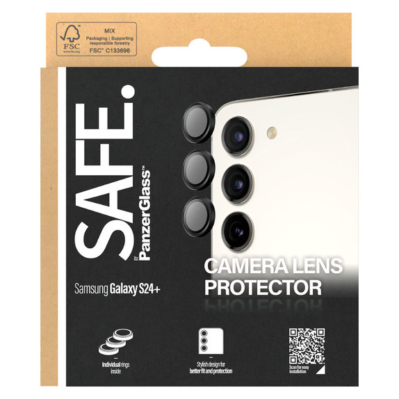 Zaščita objektiva kamere za Samsung Galaxy S24/S23/S23+, Črna, SAFE by PanzerGlass