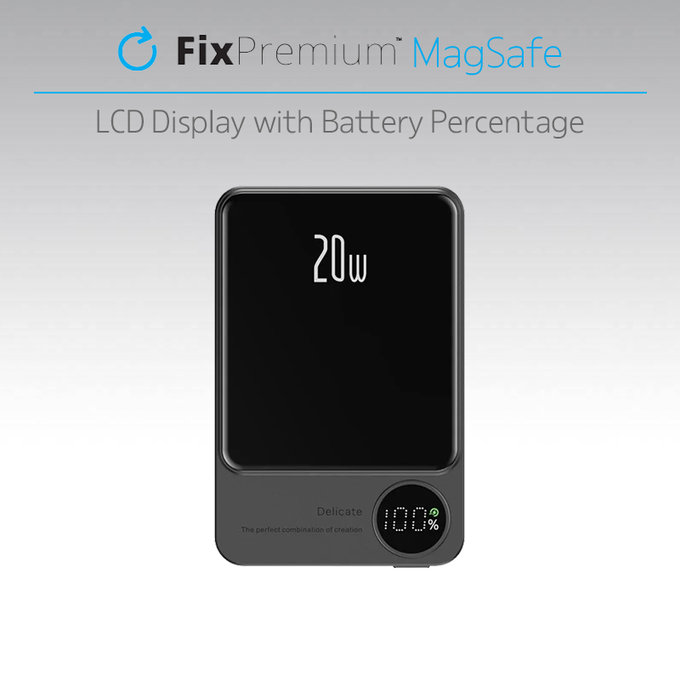 FixPremium - MagSafe PowerBank z LCD 5000mAh, zelena