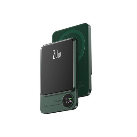 FixPremium - MagSafe PowerBank z LCD 5000mAh, zelena