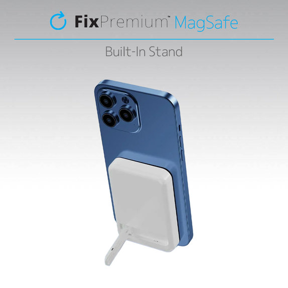 FixPremium - MagSafe PowerBank z Stojalom 5000mAh, črna