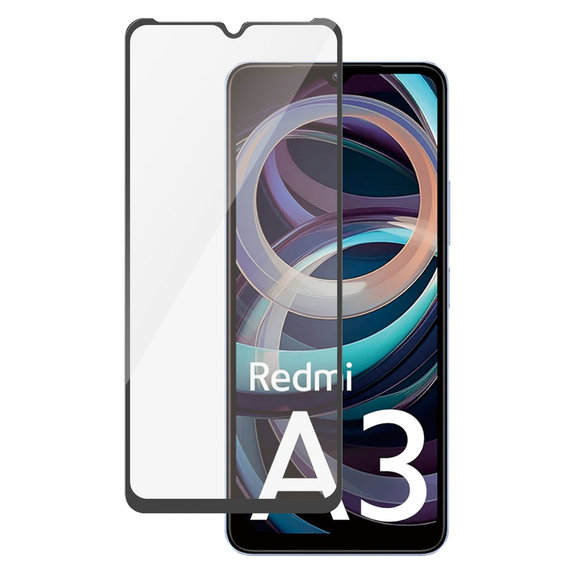 Kaljeno steklo UWF AB za Xiaomi Redmi A3, Čierne, PanzerGlass