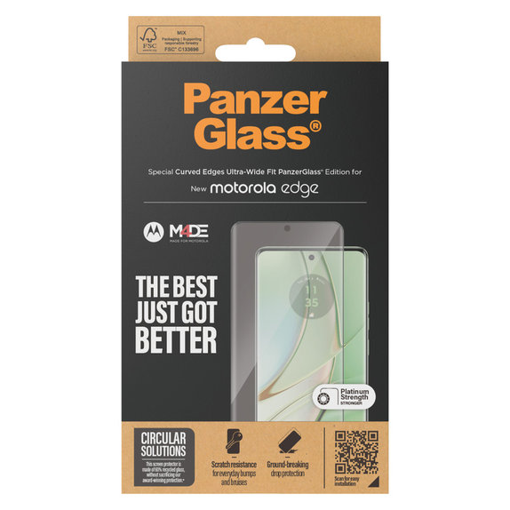 Kaljeno steklo UWF za Motorola Edge 50 Pro, Črna, PanzerGlass