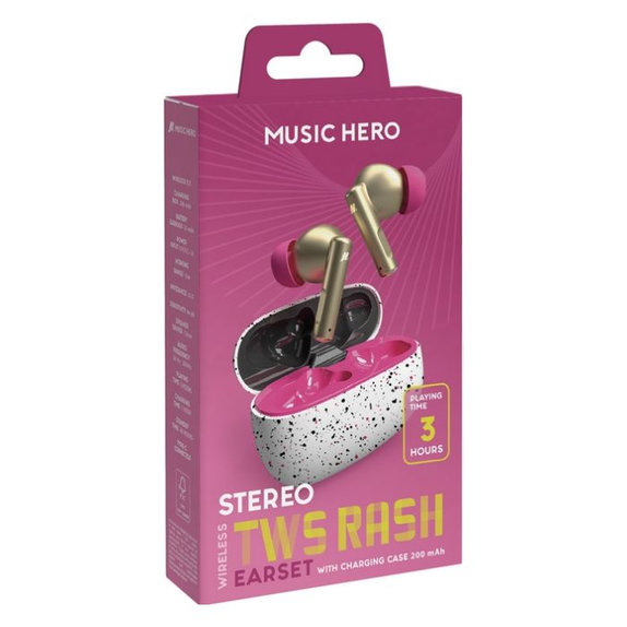 Music Hero - Brezžične Slušalke TWS RASH, fantasy pink