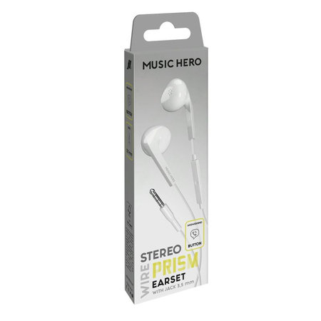 Music Hero - Slušalke PRISM, 3.5mm jack, bela